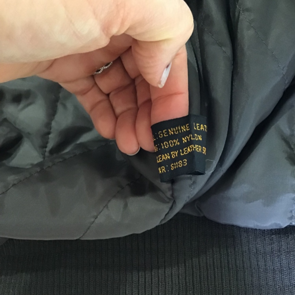 U2 Wear Me Out Mens Size 42 Vintage Brown Bomber Jacket 100% Genuine Leather 90s - Picture 14 of 16